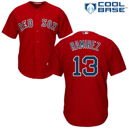 Red Sox #13 Hanley Ramirez Red Cool Base Stitched Youth MLB Jersey - Click Image to Close
